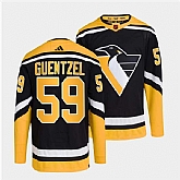 Men's Pittsburgh Penguins #59 Jake Guentzel Black 2022 Reverse Retro Stitched Jersey Dzhi,baseball caps,new era cap wholesale,wholesale hats